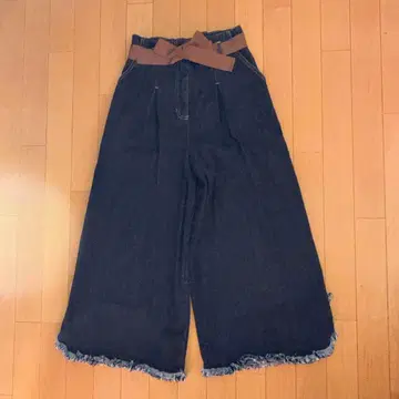 엠즈 그레이시 다크 데님 와이드 팬츠 리본 포함