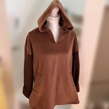 Ameri 후드 부착 도킹 후드티 브라운 프리 사이즈