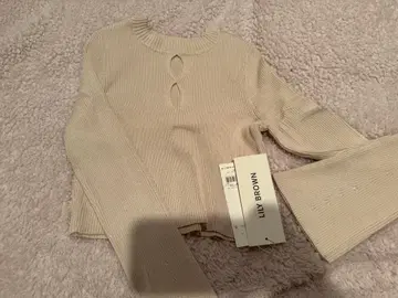 LILY BROWN 아이보리 리브 니트 M