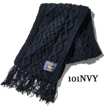 페로우즈 울 머플러 네이비 22W-PNM1 새상품 정가 10780엔