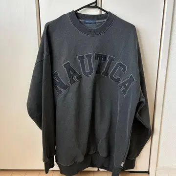 NAUTICA 노티카 차콜 크루넥 맨투맨 트레이닝복