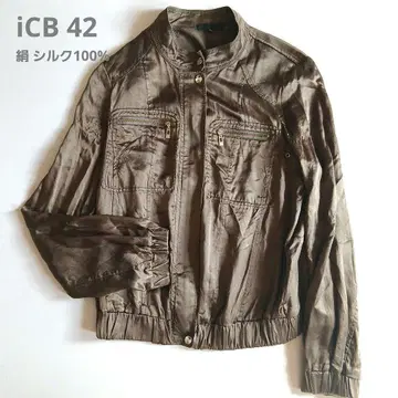 iCB 아이씨비 42 실크 100% 블루종 카키