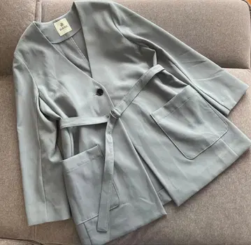 나노 유니버스 노카라 자켓 블루 그레이