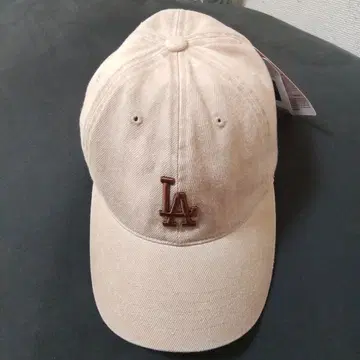 MLB 한국 LA 로고 야구 모자 베이지