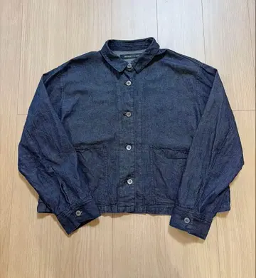 인기 mizuiro ind 데님 숏 셔츠 자켓 다크 네이비