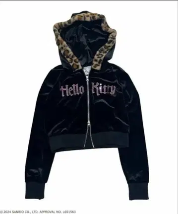 [SPINNS 키티 벨로아 셋업] 블랙 후드티 헤이세이 헤이세이 갸루