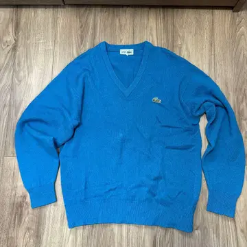Lacoste 파랑 V넥 스웨터 사이즈 4