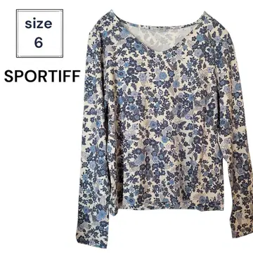 새상품 스포티프 긴팔 상의 티셔츠 튜닉 사이즈 6 XL 꽃무늬