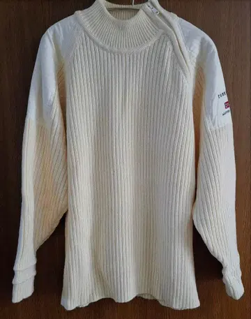 [ 타미힐피거 ] 크림색 리브 스웨터 M