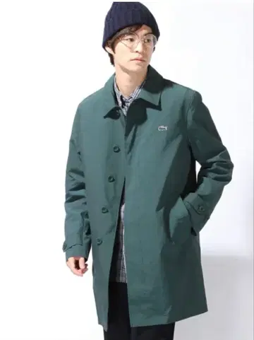 [ 클리닝 완료 ] LACOSTE 퀼팅 코트 S 그린