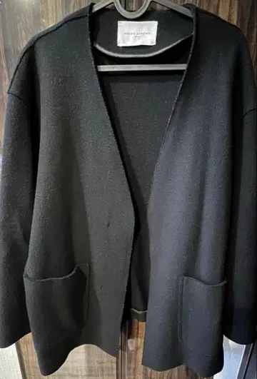 UNITED ARROWS 블랙 노카라 자켓 울 혼방