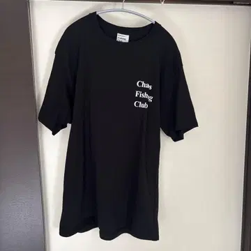 Chas Fishing Club 블랙 반팔 T셔츠