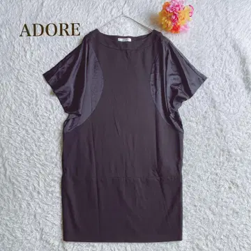 ADORE 어도어 [ M ] 블랙 반팔 T셔츠 튜닉 기장