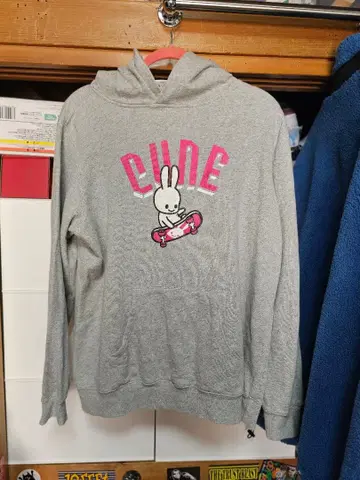 CUNE 큔 그레이 스케이트보드 후드티 XL 사이즈
