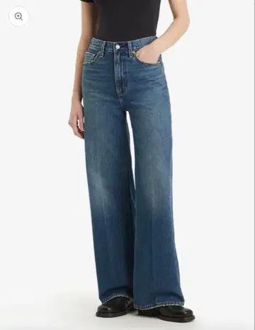 리바이스 RIBCAGE 와이드 레그 청바지 다크 인디고