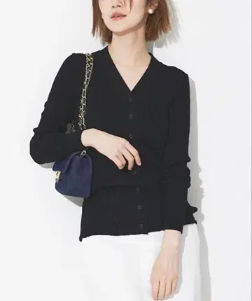 Rouge vif 변형 리브 가디건