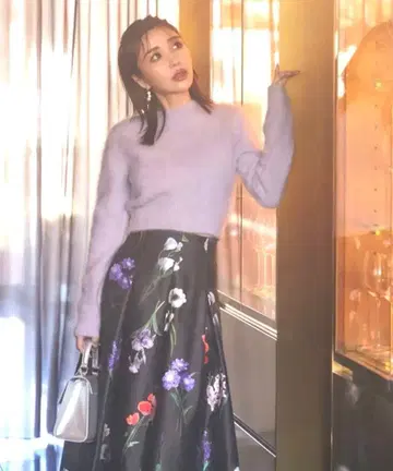 [ eimy istoire ] Hazel flower 턱 플레어 스커트