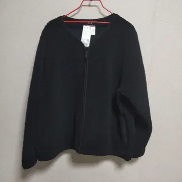 UNIQLO 소프트 보아 플리스 V넥 가디건 블랙 3XL 택 포함 미사용