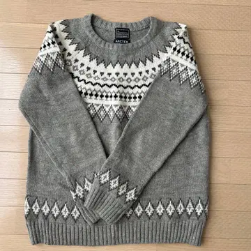 ARETEX 노르딕 무늬 스웨터 그레이