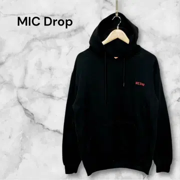 마이크 드롭 블랙 후드티 긴팔 트레이닝복 레귤러 기장 F 사이즈