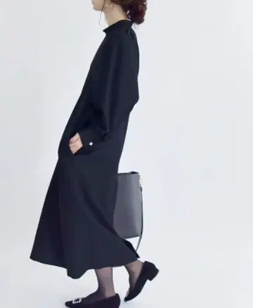 quaranciel 울 삭소니 하이넥 원피스