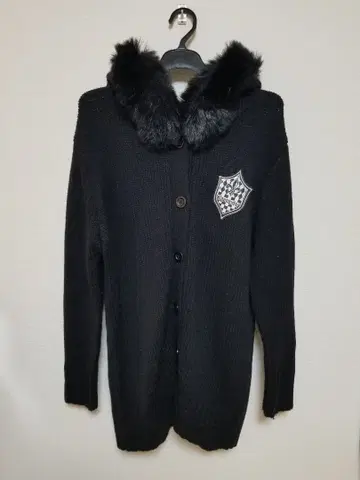 ALGONQUINS 알곤킨 긴팔 니트 가디건 퍼 블랙