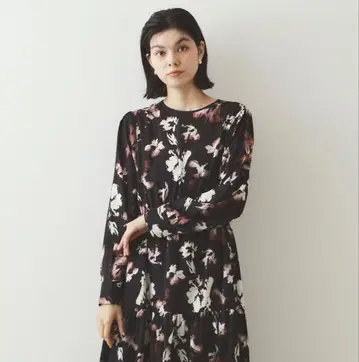 OPAQUE.CLIP 플라워 프린트 핏&플레어 원피스