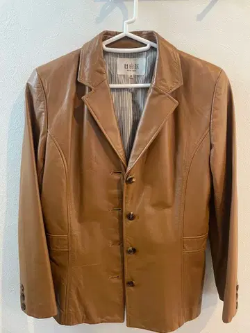 브라운 가죽 자켓 사이즈 38 소가죽