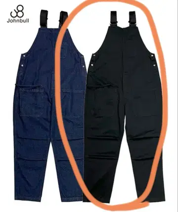 Johnbull 블랙 오버롤 L
