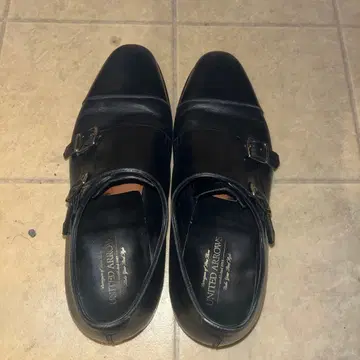 UNITED ARROWS 더블 몽크 스트랩 비즈니스 슈즈 블랙