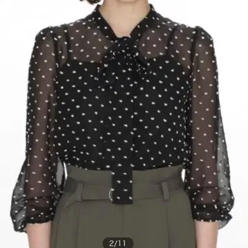 Diagram 도트 자카드 보타이 블라우스 사이즈 36