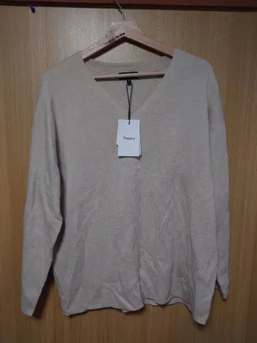 [ 새상품 ] theory 코튼울 니트 베이지 US M