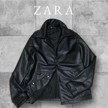 새상품급 자라 ZARA 페이크 가죽 자켓 블랙