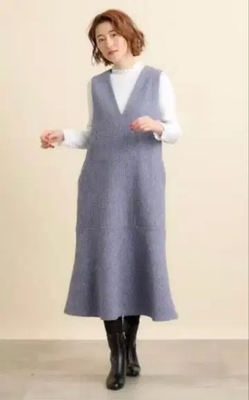 라메 믹스 트위드 오버롤 스커트 원피스