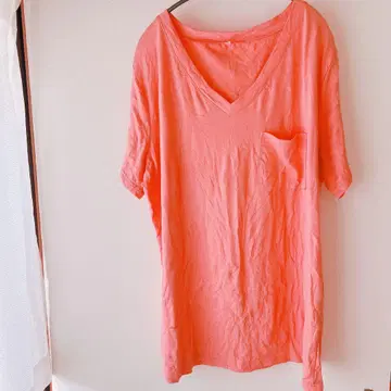 2XL 핑크 V넥 티셔츠 여성용 남성용