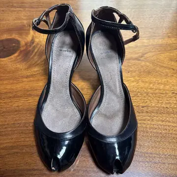 works 블랙 오픈토 하이힐