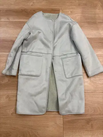 COMME CA ISM 무스탕 코트 코무사 9호 그레이 리버서블