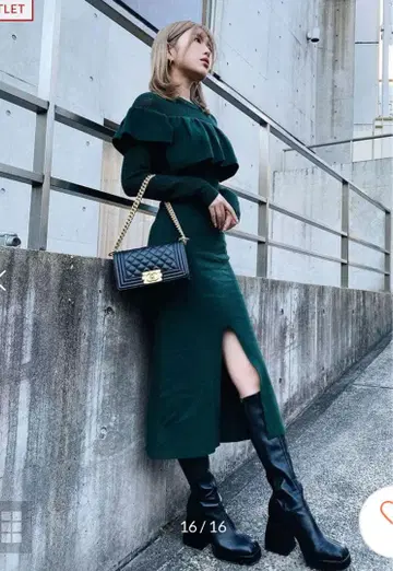 [ Darich ] 디자인 메쉬 니트 원피스 ( Free S )