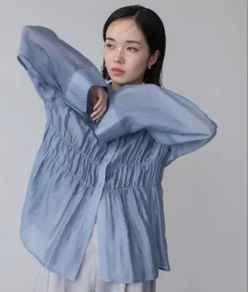 셔츠 블라우스 셔링 시어 셔츠 여성용