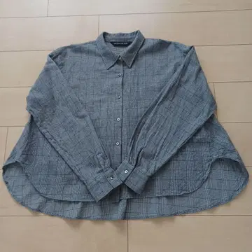 [ 새상품급 ] 미즈이로 인드 플란넬 글렌 체크 셔츠 그레이