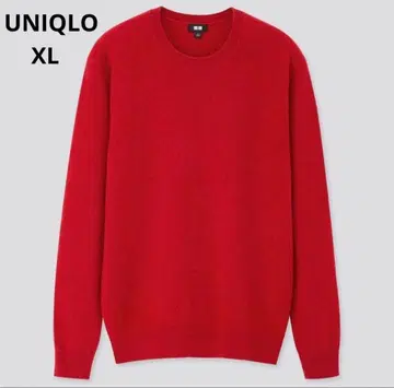 새상품급 UNIQLO 캐시미어 스웨터 니트 레드 빨간색 크루넥