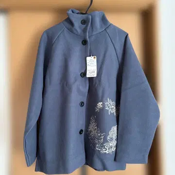 스칼라 자수입 네이비 래글런 자켓