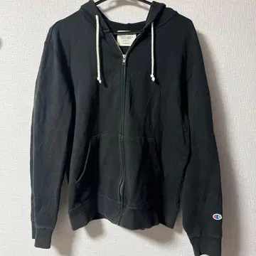 Champion 블랙 후드티 풀 집업 후드티