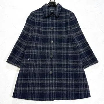 새상품급 2023년 마드모아젤 논논 알파카 모헤어 혼방 샤기 체크 코트