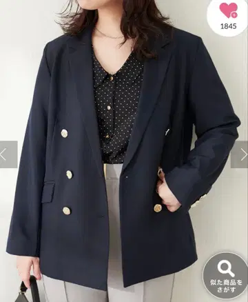 내추럴 꾸뛰르 베코베코 금장 버튼 테일러드 자켓 네이비