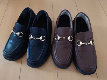 로퍼 신발 블랙 브라운 금장 장식 포함