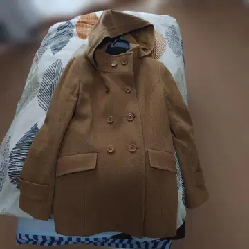 LE SOUK 일본제 더블 브레스트 후드 부착 코트 (탈부착 가능)