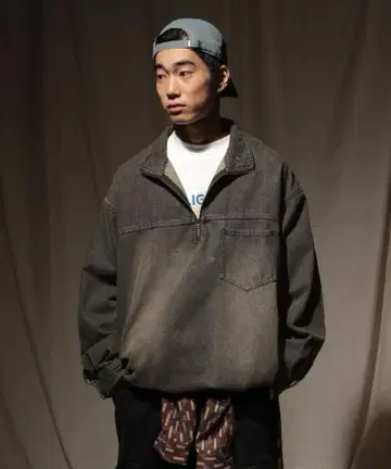 니코앤드 niko and - 데님 하프 지퍼 풀오버