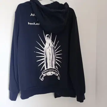 블랙 성모상 프린트 집업 후드티