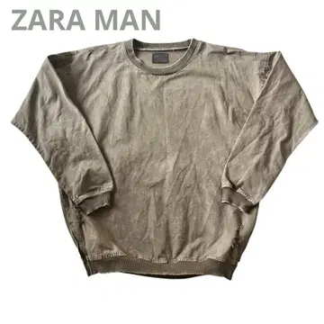 ZARA 데미지 가공 크루넥 트레이닝복 ZARAMAN L